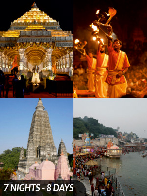 Varanasi Gaya Ayodhya Allahabad Tour – India’s Spiritual Circuit featuring sacred temples and river rituals