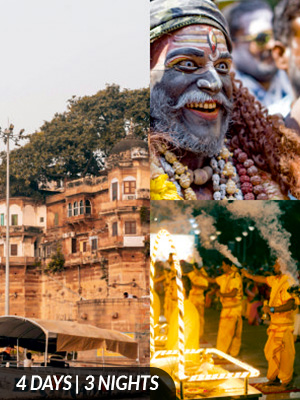 Varanasi Prayagraj Divine Yatra – Round Trip from Delhi by JSBT Holidays showcasing the spiritual journey through India’s holy cities.