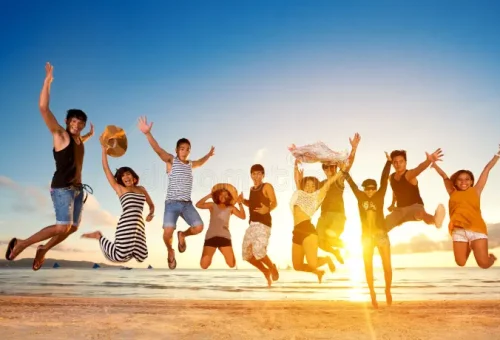 group-friends-jumping-beach-concept-fun-jump-58044537